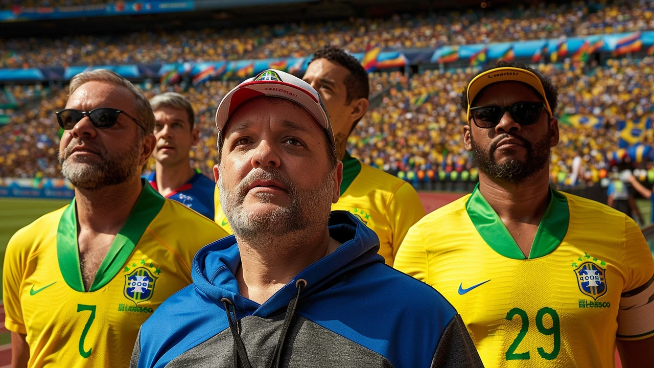 Jason Sudeikis, estrela de 'Ted Lasso', atrai atenção em jogo do Brasil e vira sensação nas redes